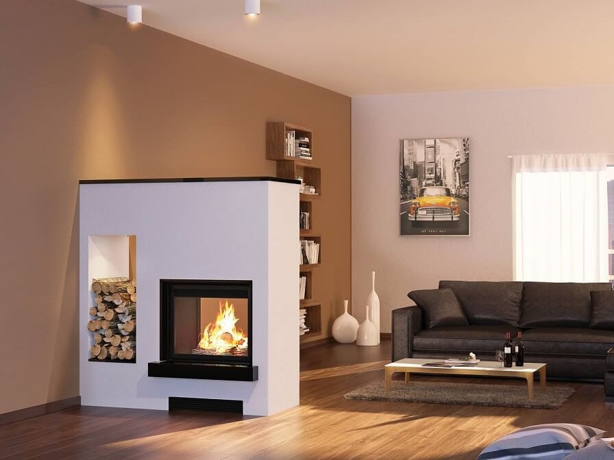 Kamin als Raumteiler