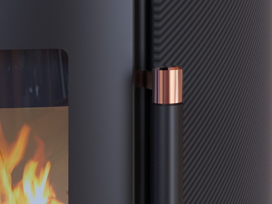 HARK Kaminofen mit Kacheln in Carbon-Optik