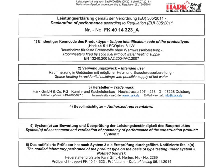 Leistungserklärung