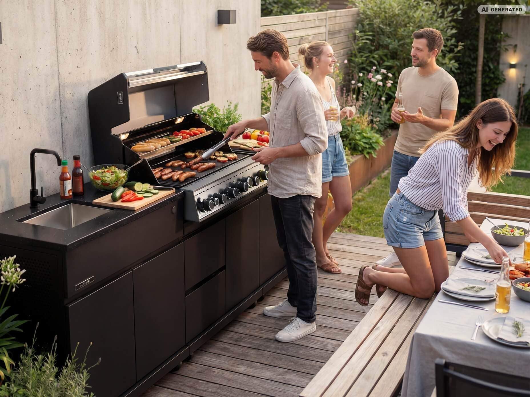 Outdoor-Küche auf der Terrasse